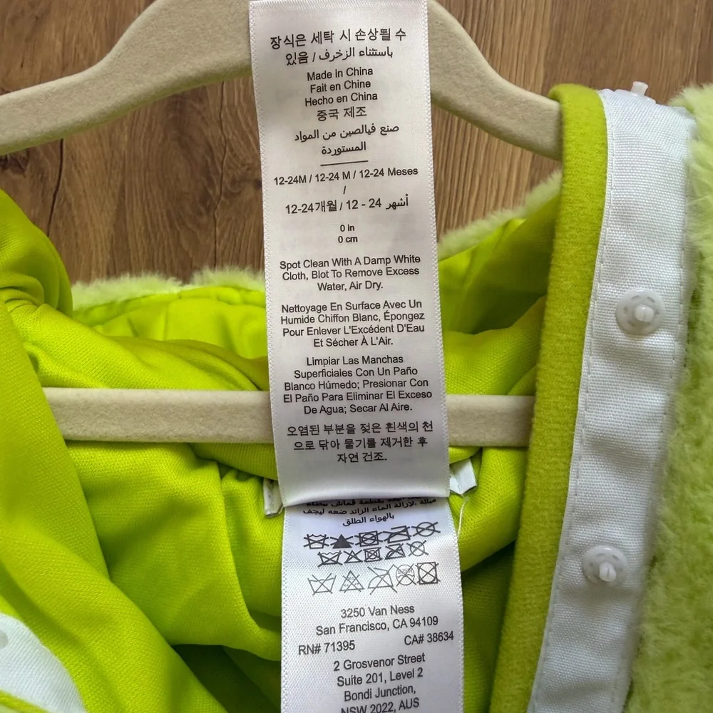 Pottery Barn Kids Plush Alien Costume Baby Outfit 12-24 Months - Picture 6 of 7